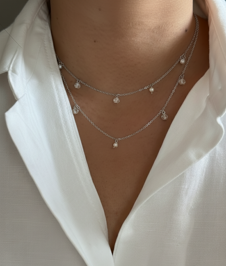 crystal and pearl necklace