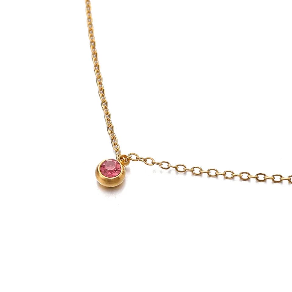 Birthstone necklace (Gold)