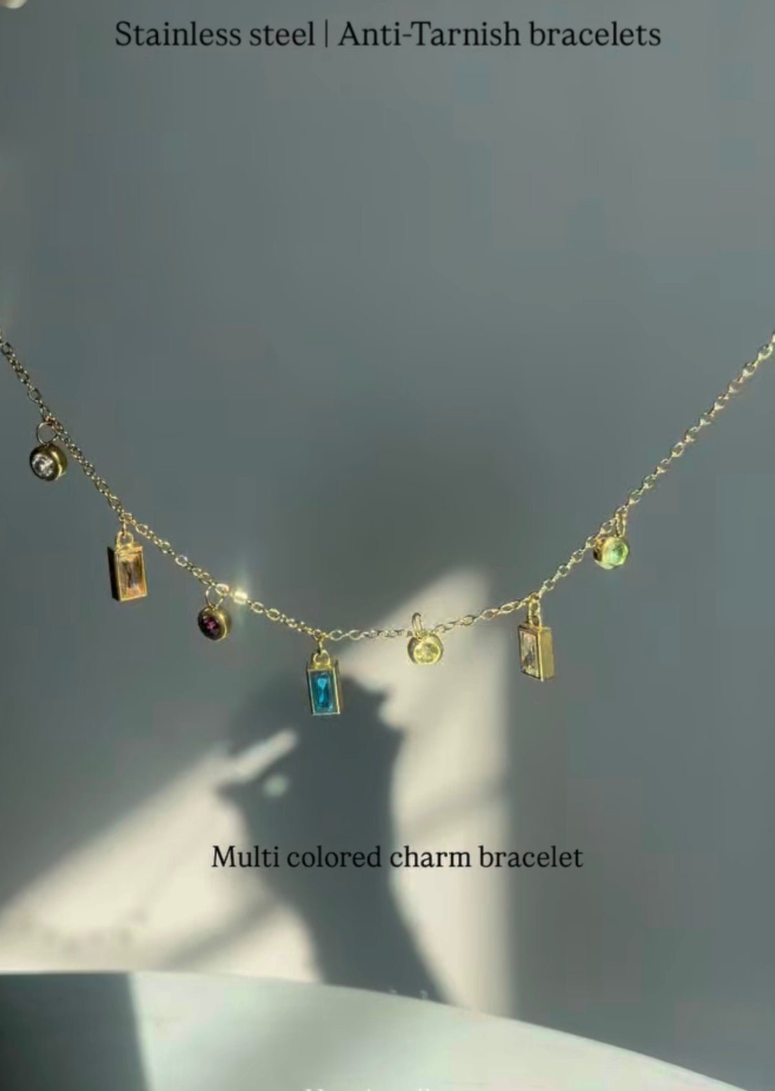 Multi colored charm bracelet/ necklace